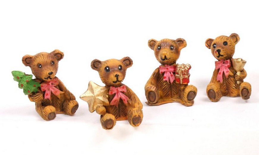 Holiday Bears - Set of 4 - Dollhouse Minis - 205-6417