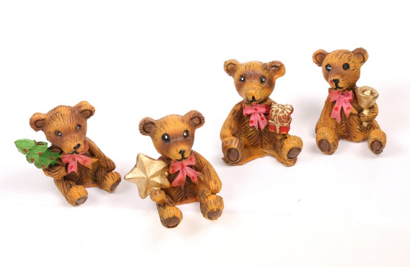 Holiday Bears - Set of 4 - Dollhouse Minis - 205-6417