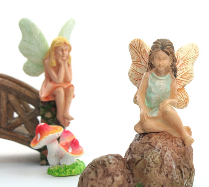 Fairy - Sitting on a Rock -  2 3/4" Tall - 207-1023