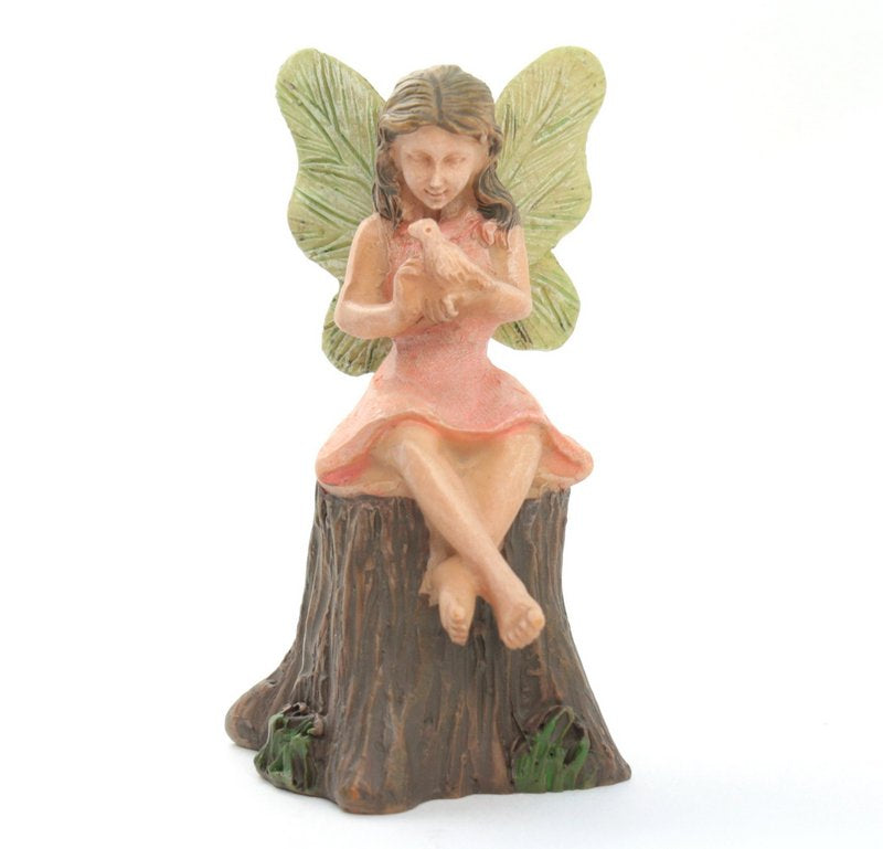 Fairy - Sitting on a tree stump -  2.5" Tall - 207-1025