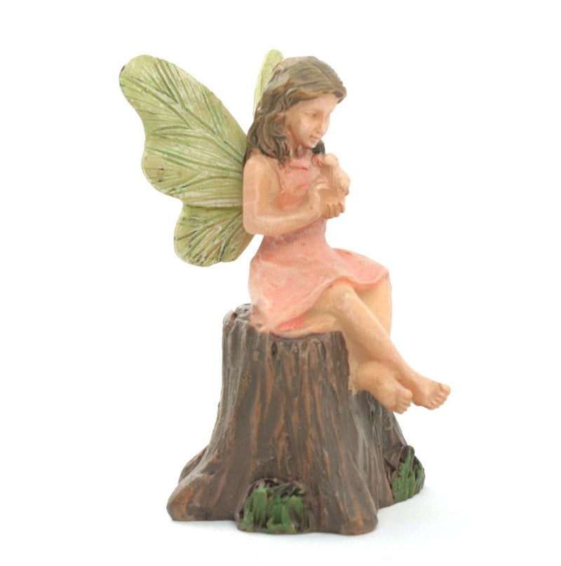 Fairy - Sitting on a tree stump -  2.5" Tall - 207-1025