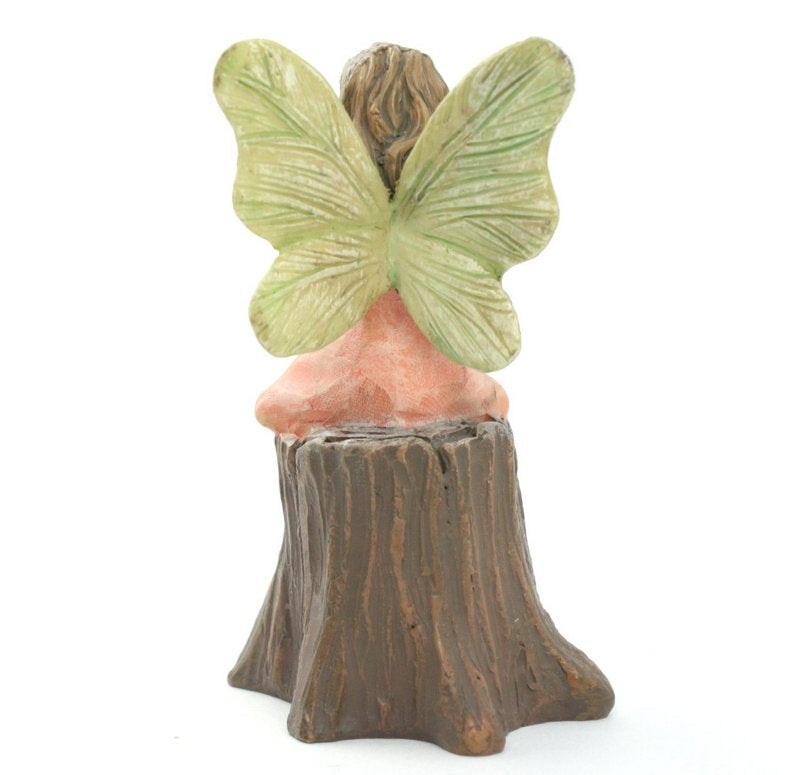 Fairy - Sitting on a tree stump -  2.5" Tall - 207-1025