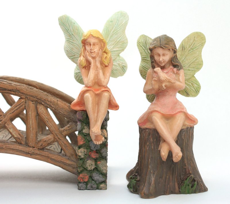 Fairy - Sitting on a tree stump -  2.5" Tall - 207-1025