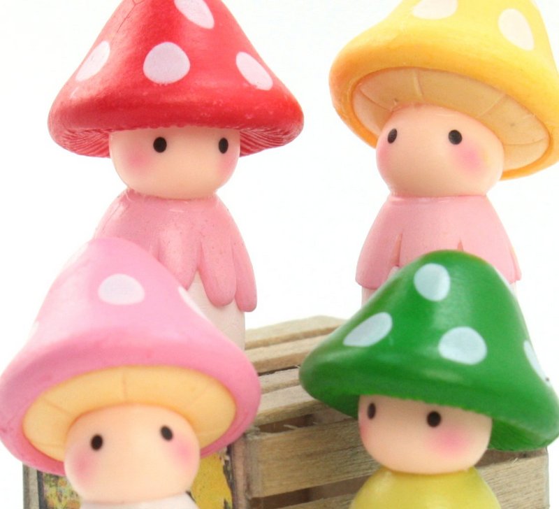 Mushroom People - 1 1/2" Tall Set of four - 207-1202