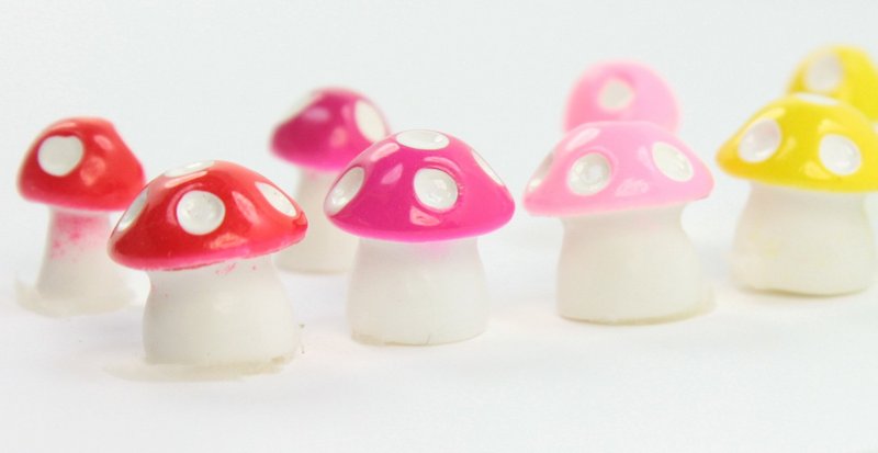 Colorful Set - 1/2" Ceramic Mushroom - Set of 28 - 207-1210