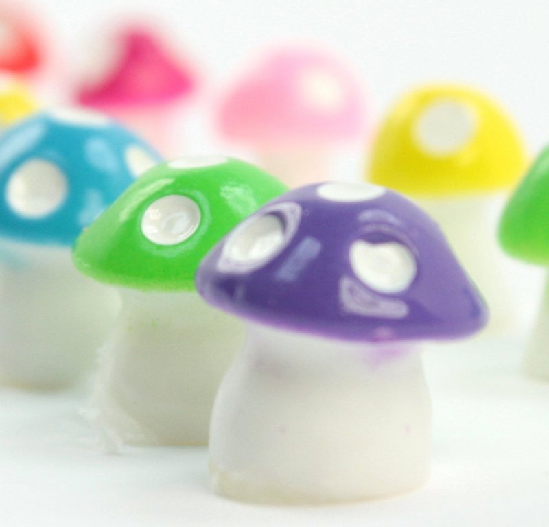 Colorful Set - 1/2" Ceramic Mushroom - Set of 28 - 207-1210