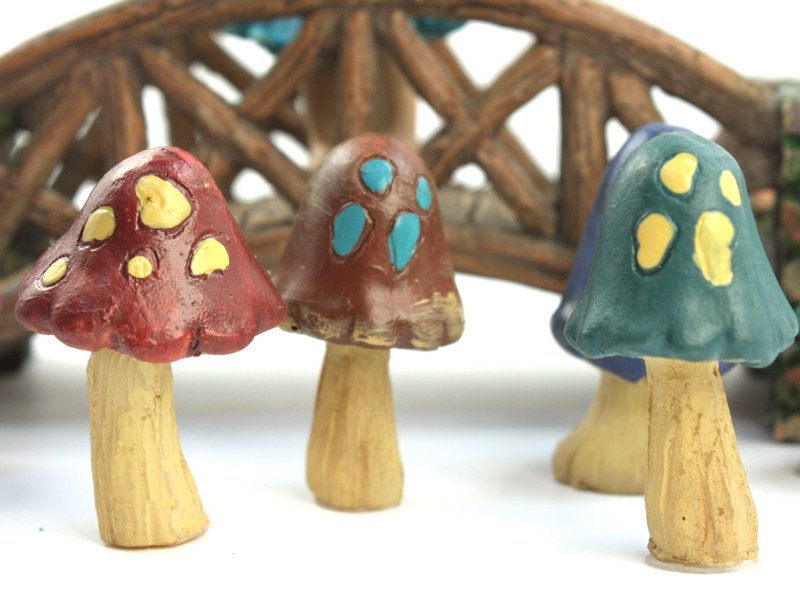 Magical Mushrooms - Set of 7 - 1 1/2" Tall - 207-6075