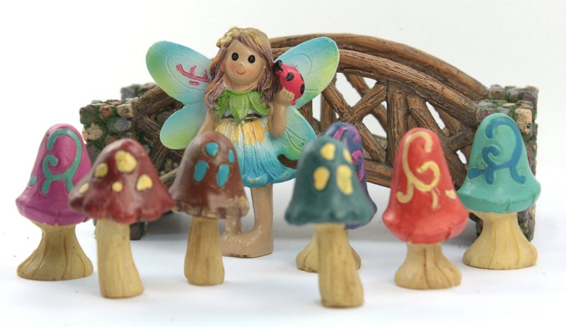 Magical Mushrooms - Set of 7 - 1 1/2" Tall - 207-6075