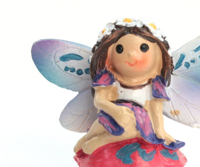 Fairy - Sitting on Mushroom  -  2" Tall - 207-6183