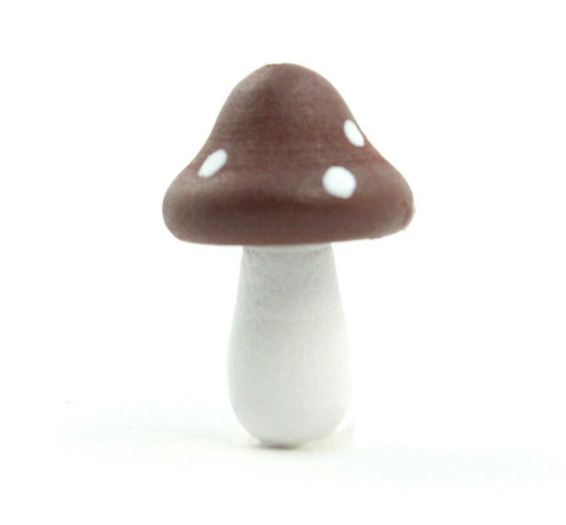 Brown - Wood - Hand Crafted - 3/4" Mushrooms 218-0131