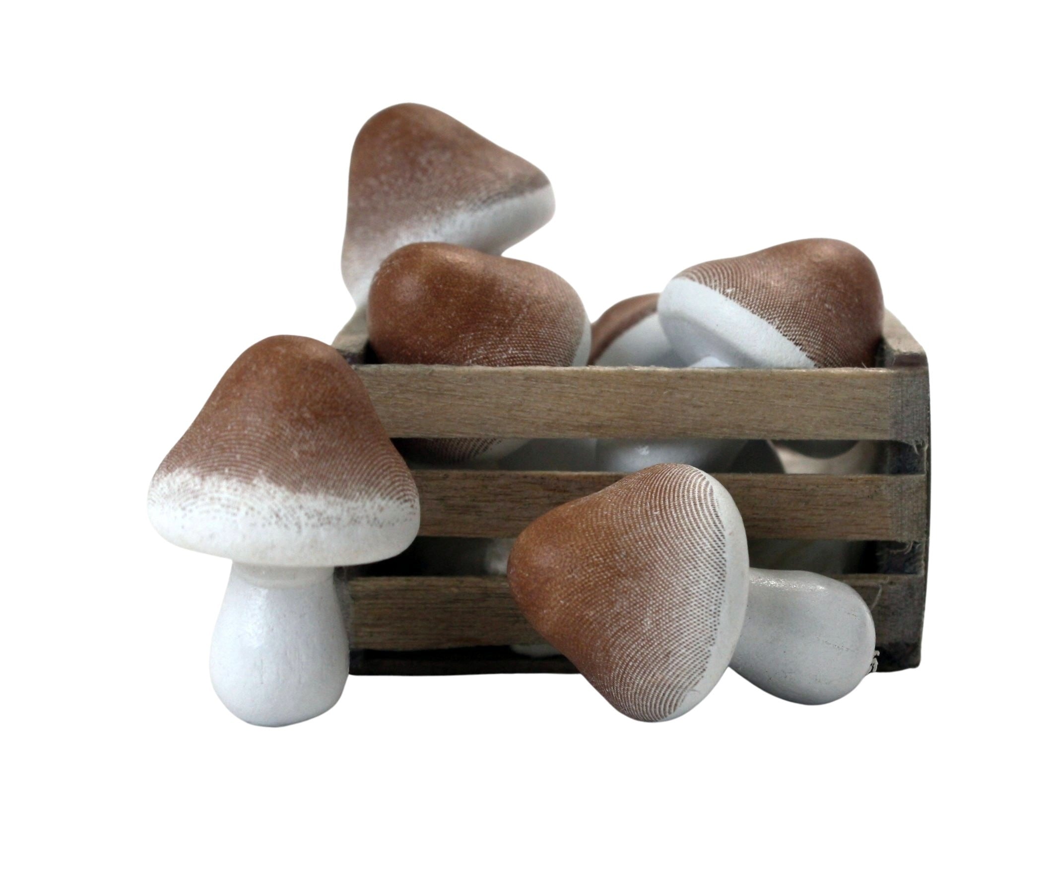 Brown Natural - Wood - Hand Crafted - 3/4" Mushrooms 218-0137