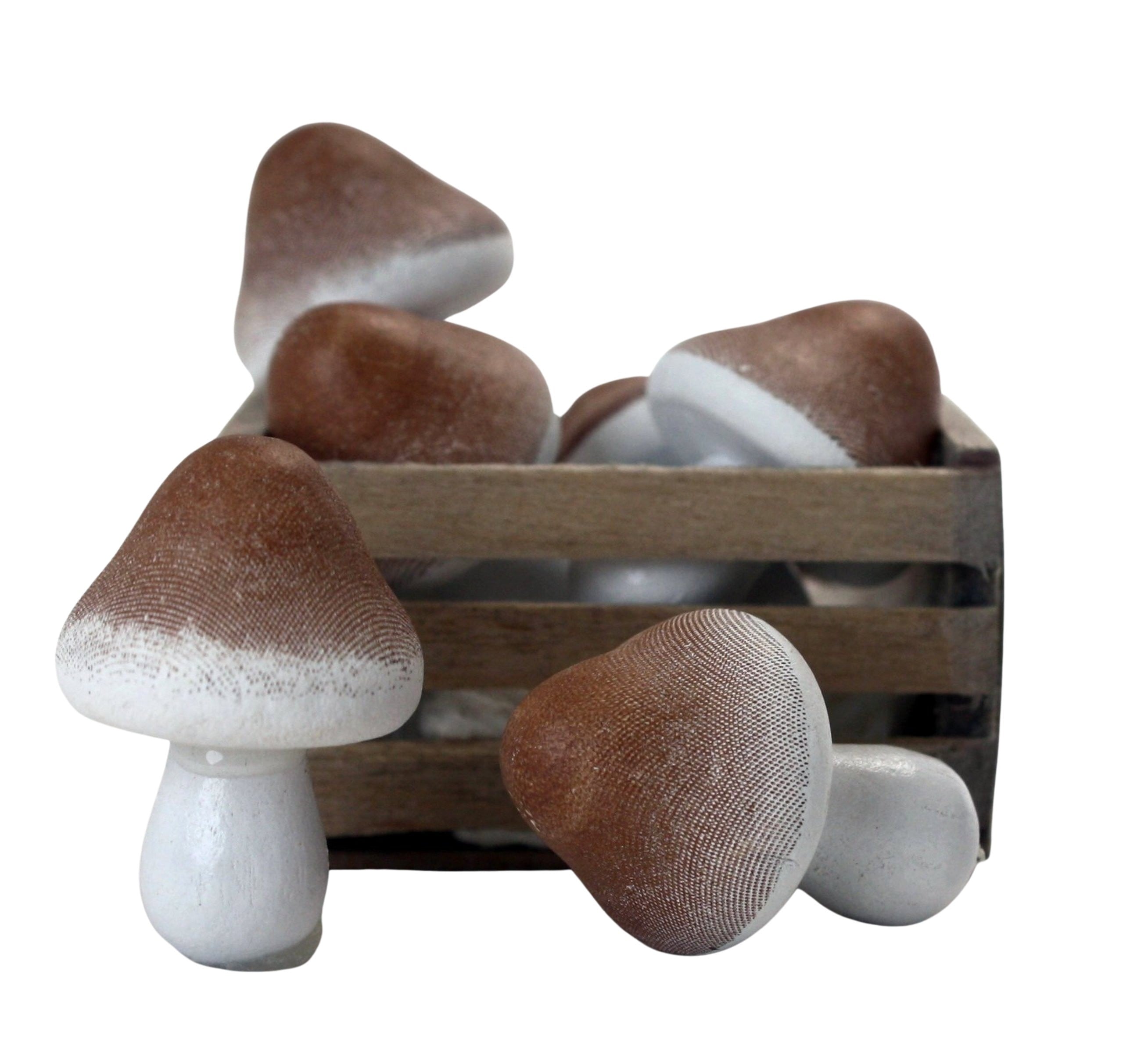 Brown Natural - Wood - Hand Crafted - 3/4" Mushrooms 218-0137