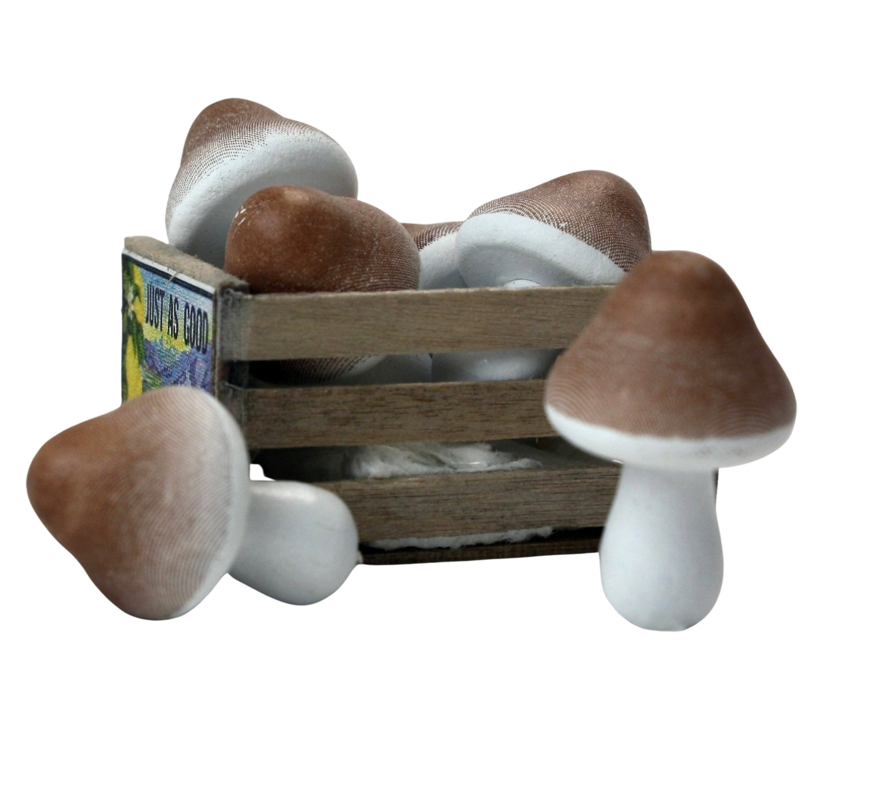 Brown Natural - Wood - Hand Crafted - 3/4" Mushrooms 218-0137