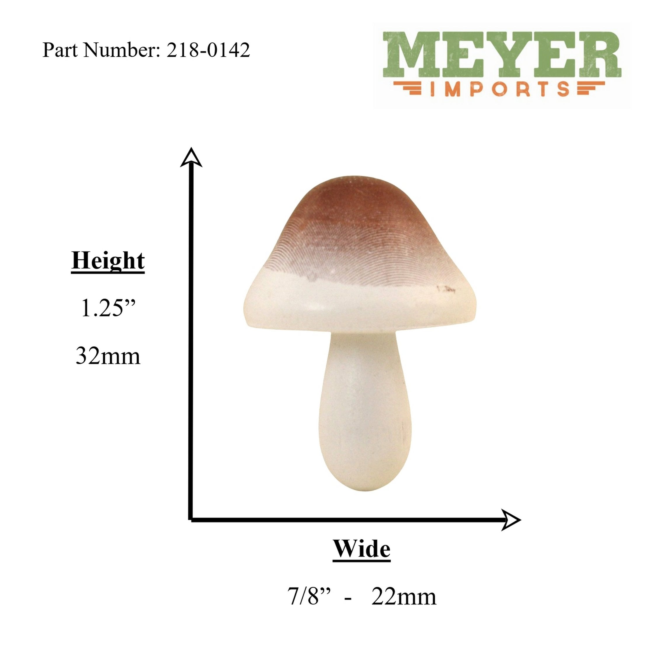 Natural White - Large 1.25" Wood Crafted - Mushrooms 218-0142