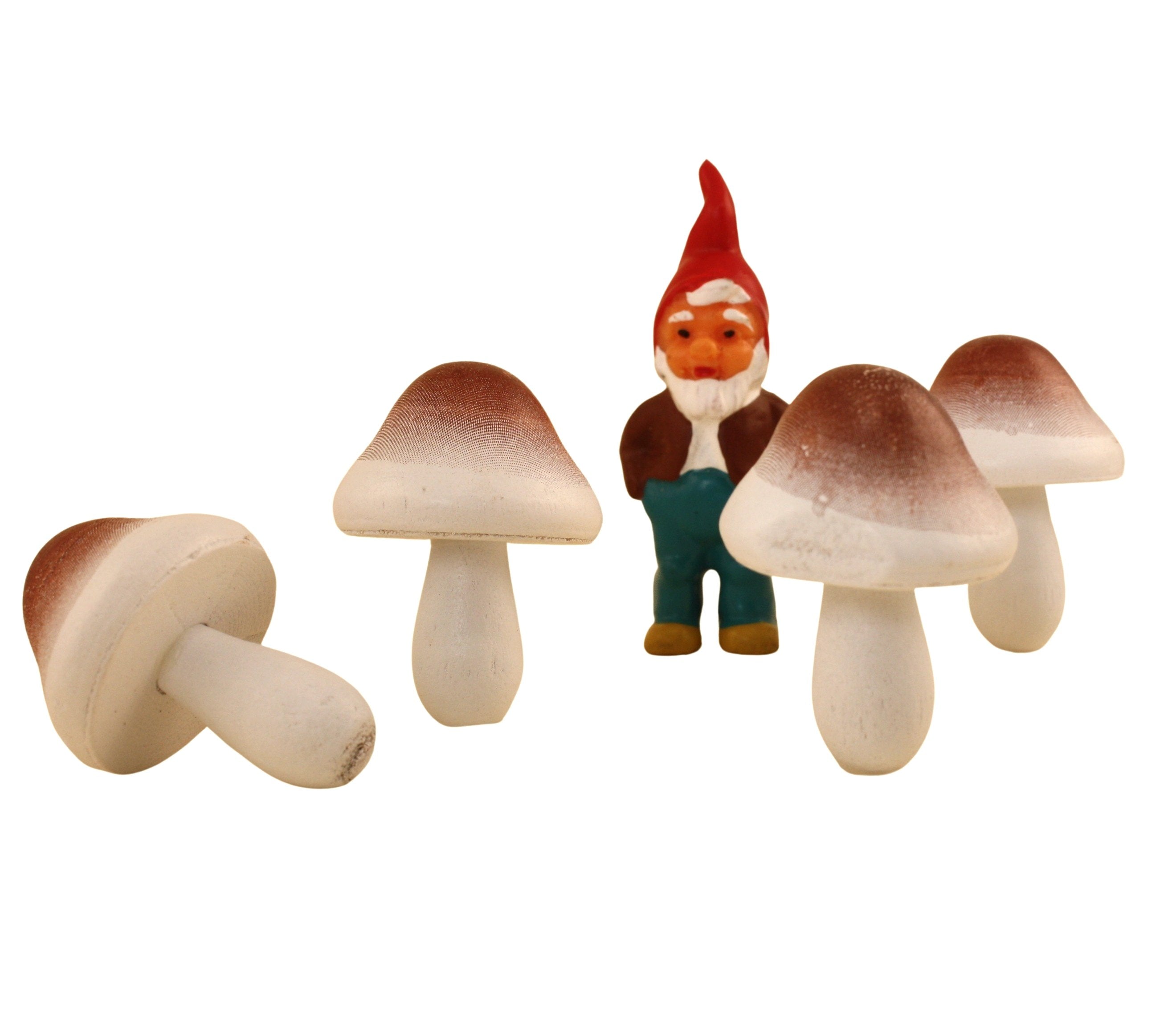 Natural White - Large 1.25" Wood Crafted - Mushrooms 218-0142