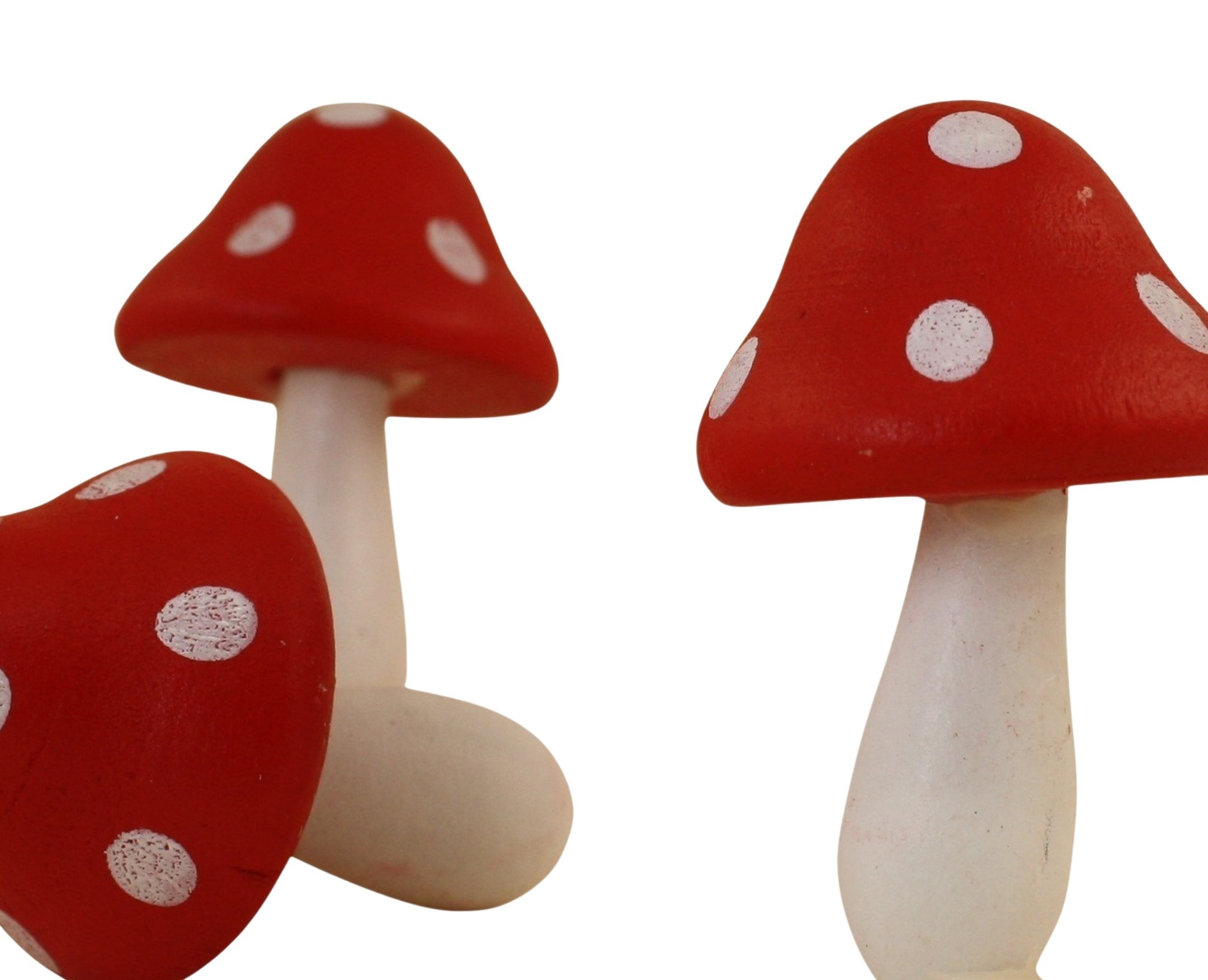 Red - Large 1.25" Wood - Hand Crafted - Mushrooms 218-0143