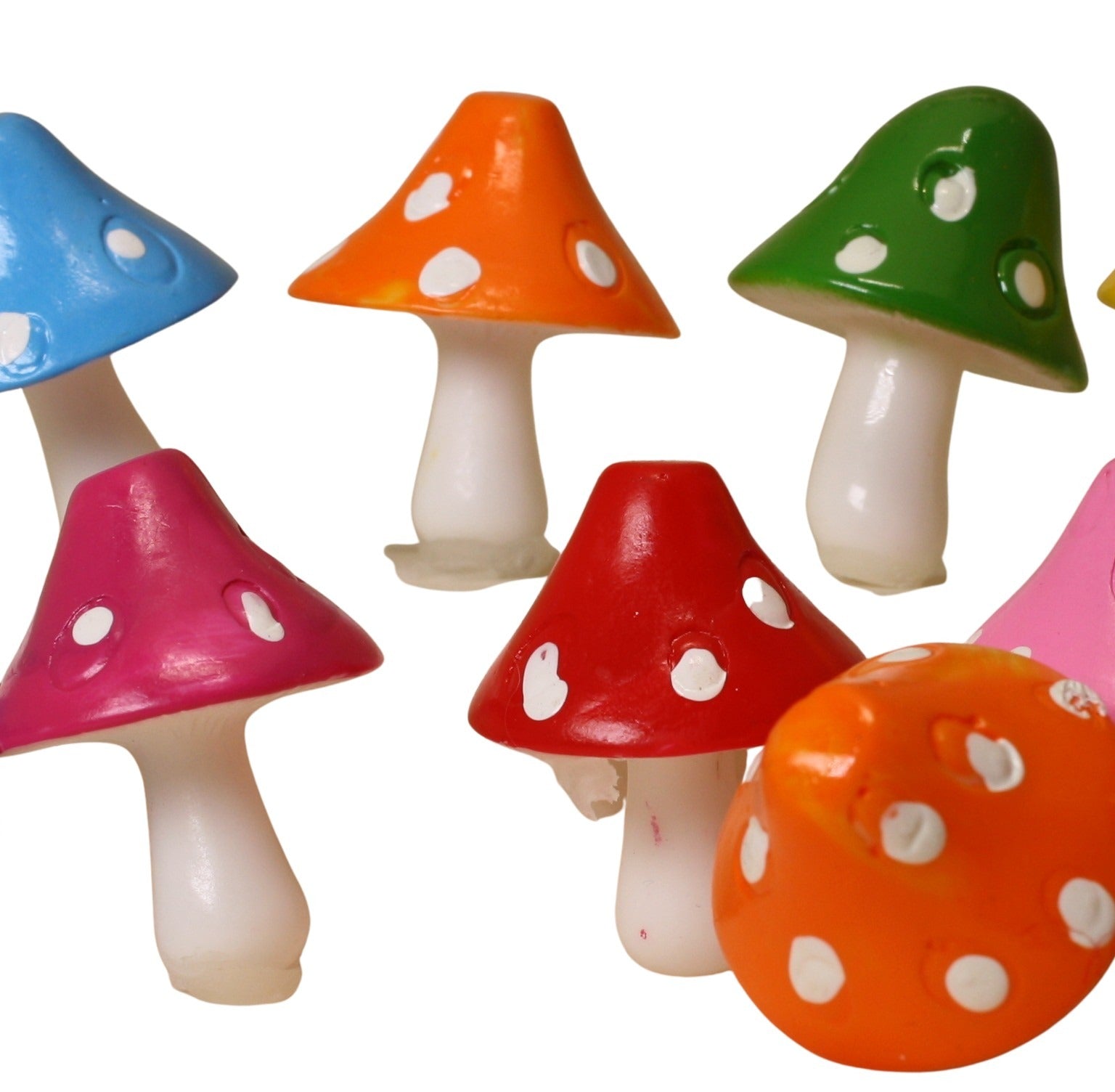 Colorful Mushroom Mix! - 1" Resin Mushrooms -16pcs - 218-0144