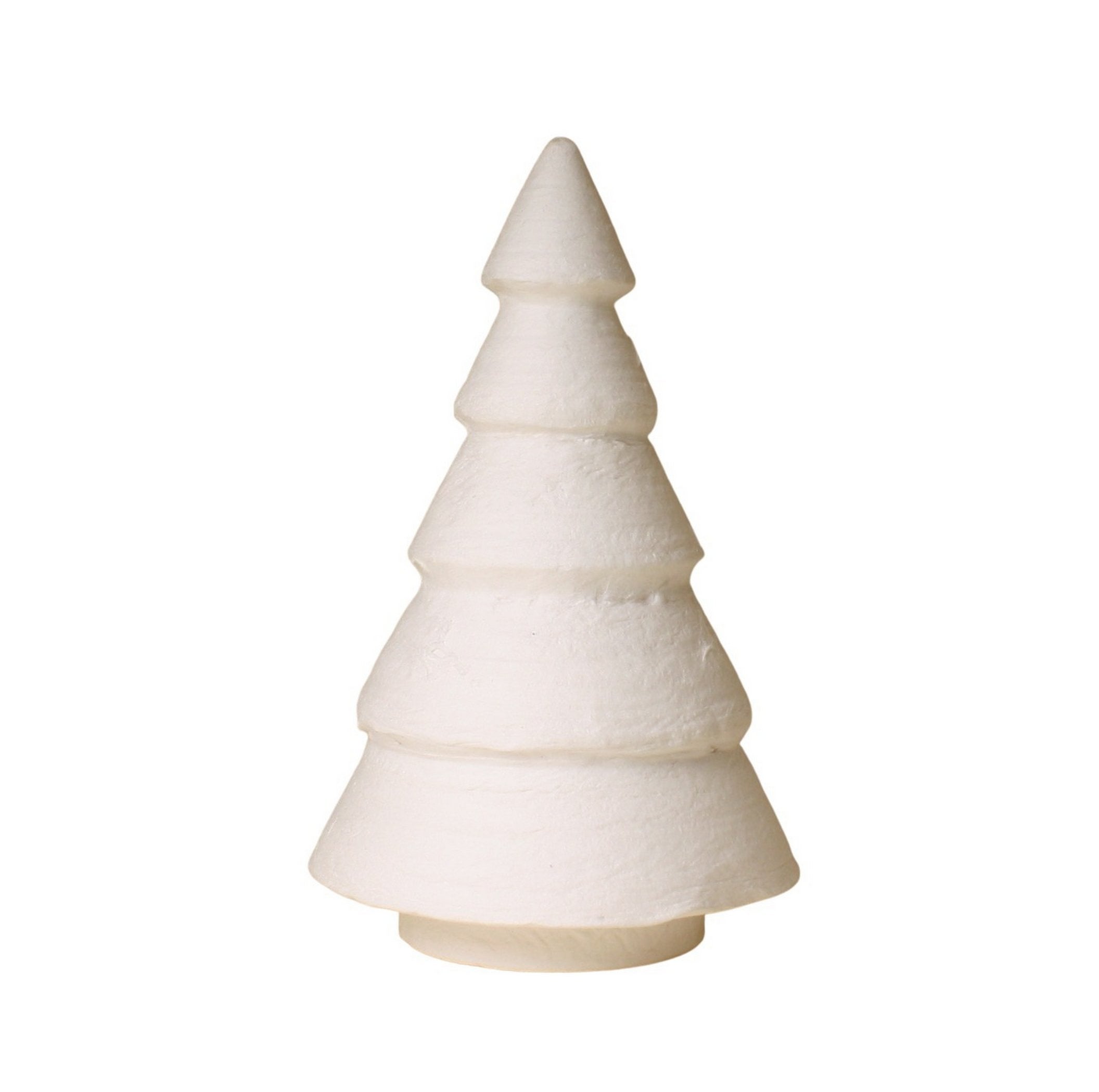 Christmas Tree - 3" Tall White Spun Cotton - Set of 4 - 218-0160