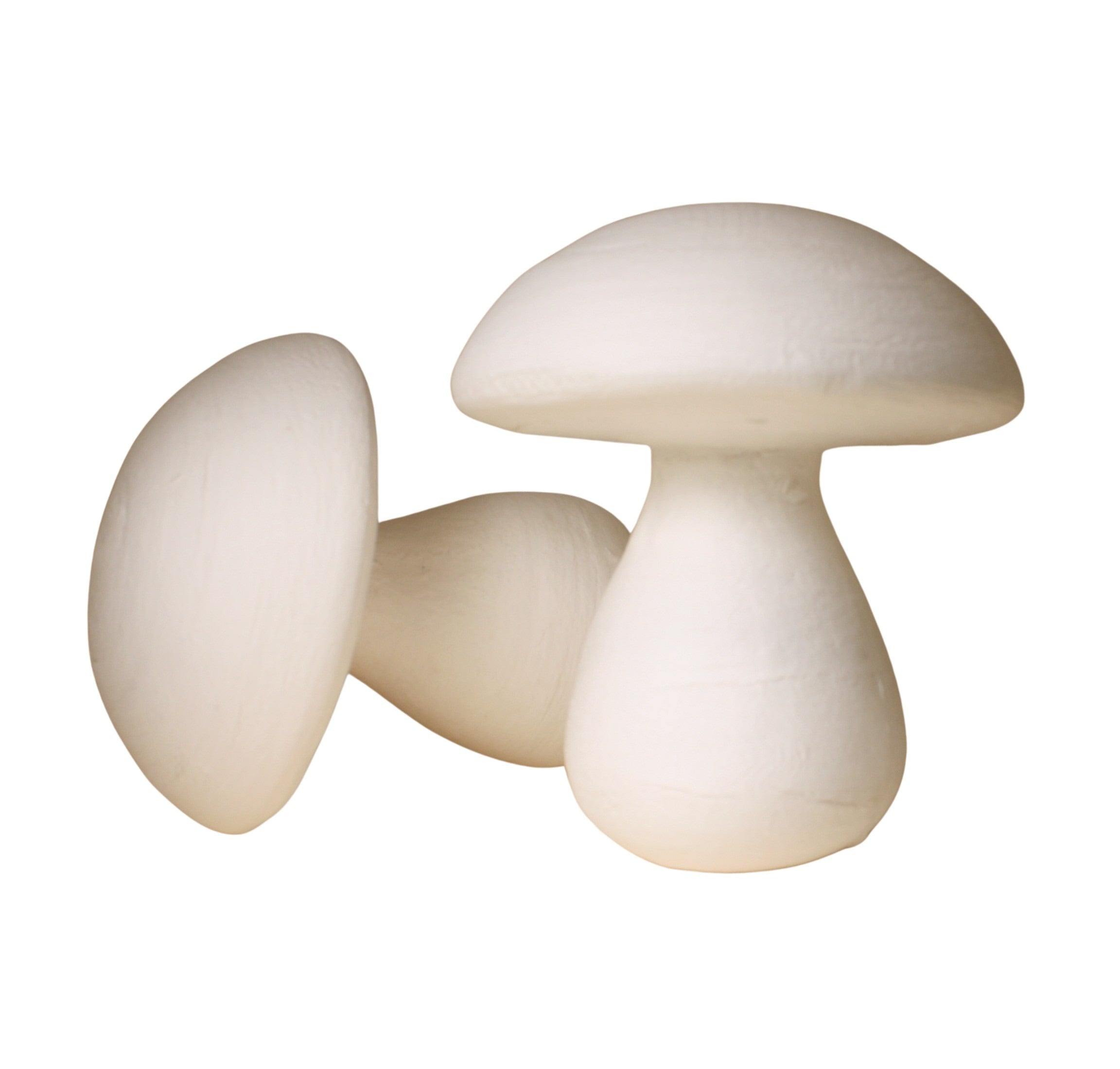 Mushrooms - HUGE - 3" White Spun Cotton - Set of 2 - 218-0163