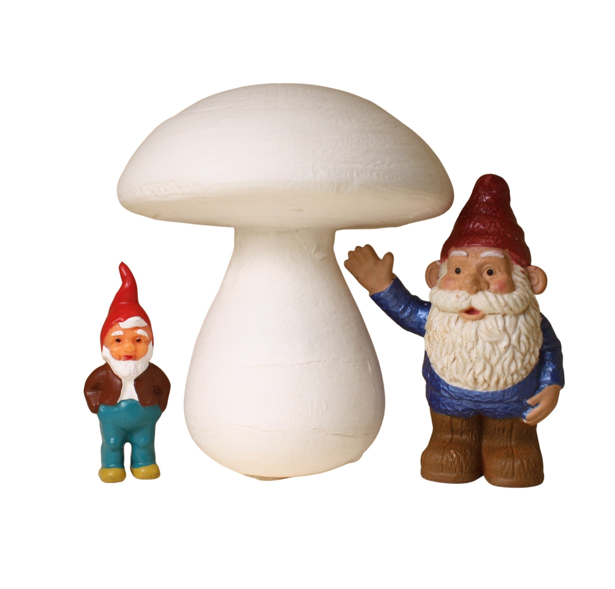 Mushrooms - HUGE - 3" White Spun Cotton - Set of 2 - 218-0163