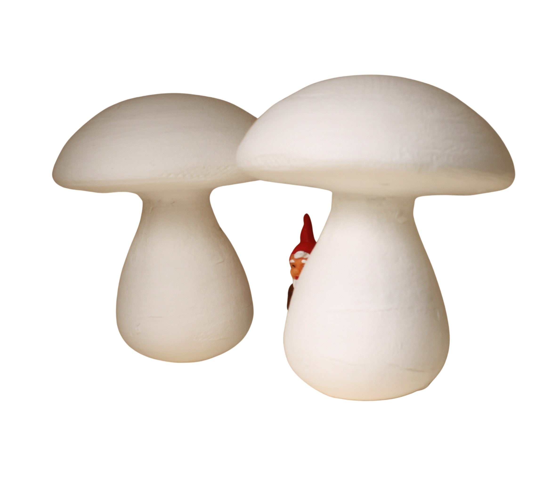 Mushrooms - HUGE - 3" White Spun Cotton - Set of 2 - 218-0163