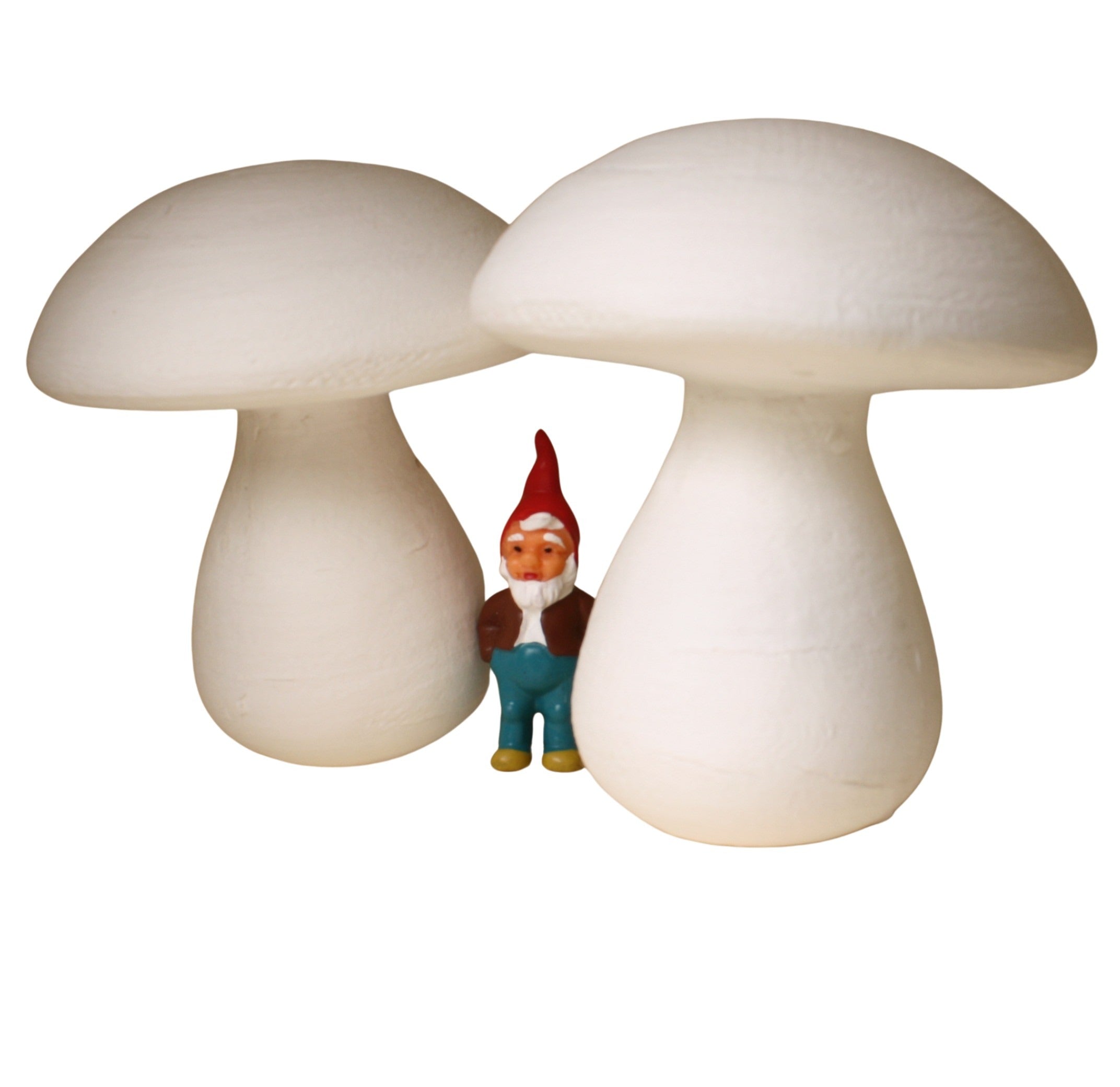 Mushrooms - HUGE - 3" White Spun Cotton - Set of 2 - 218-0163