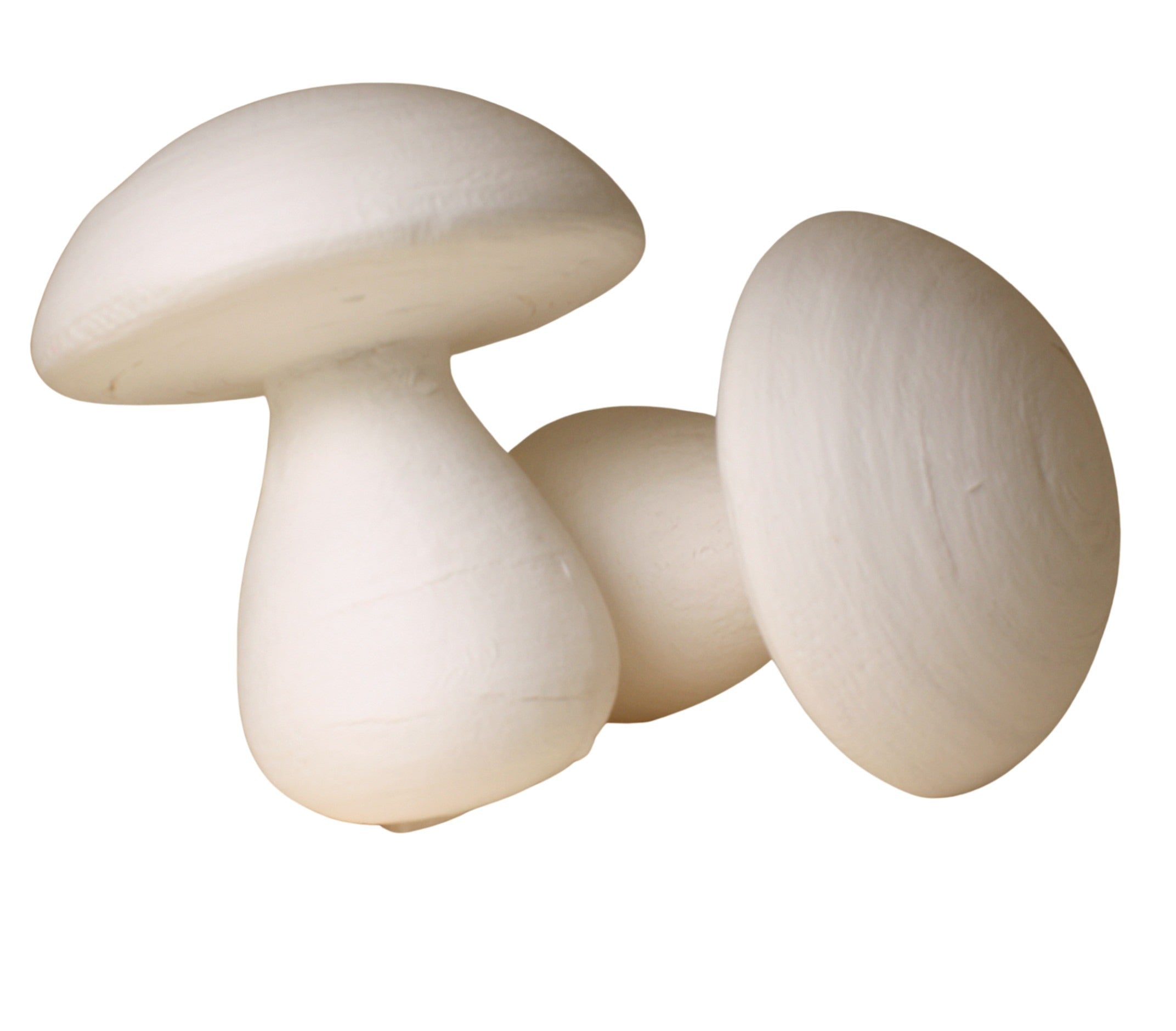 Mushrooms - HUGE - 3" White Spun Cotton - Set of 2 - 218-0163