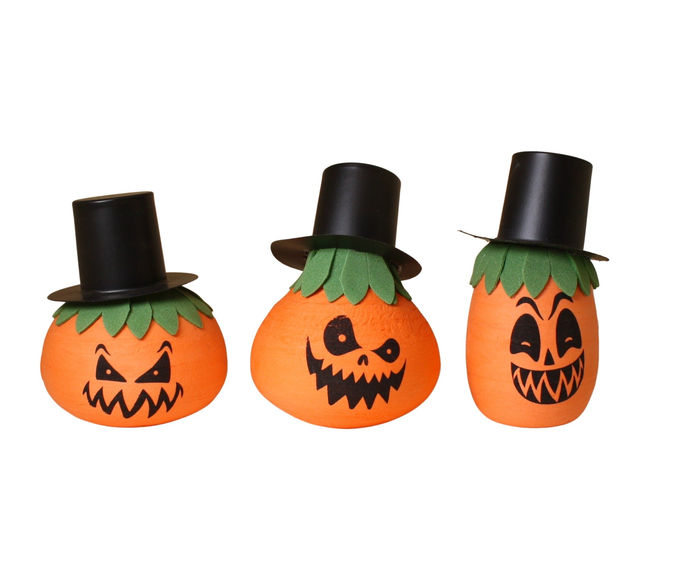 Halloween Jack-O-Lanterns - Decorated Spun Cotton  - 218-0165