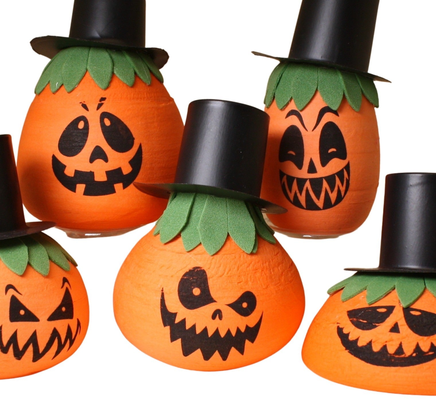 Halloween Jack-O-Lanterns - Decorated Spun Cotton  - 218-0165