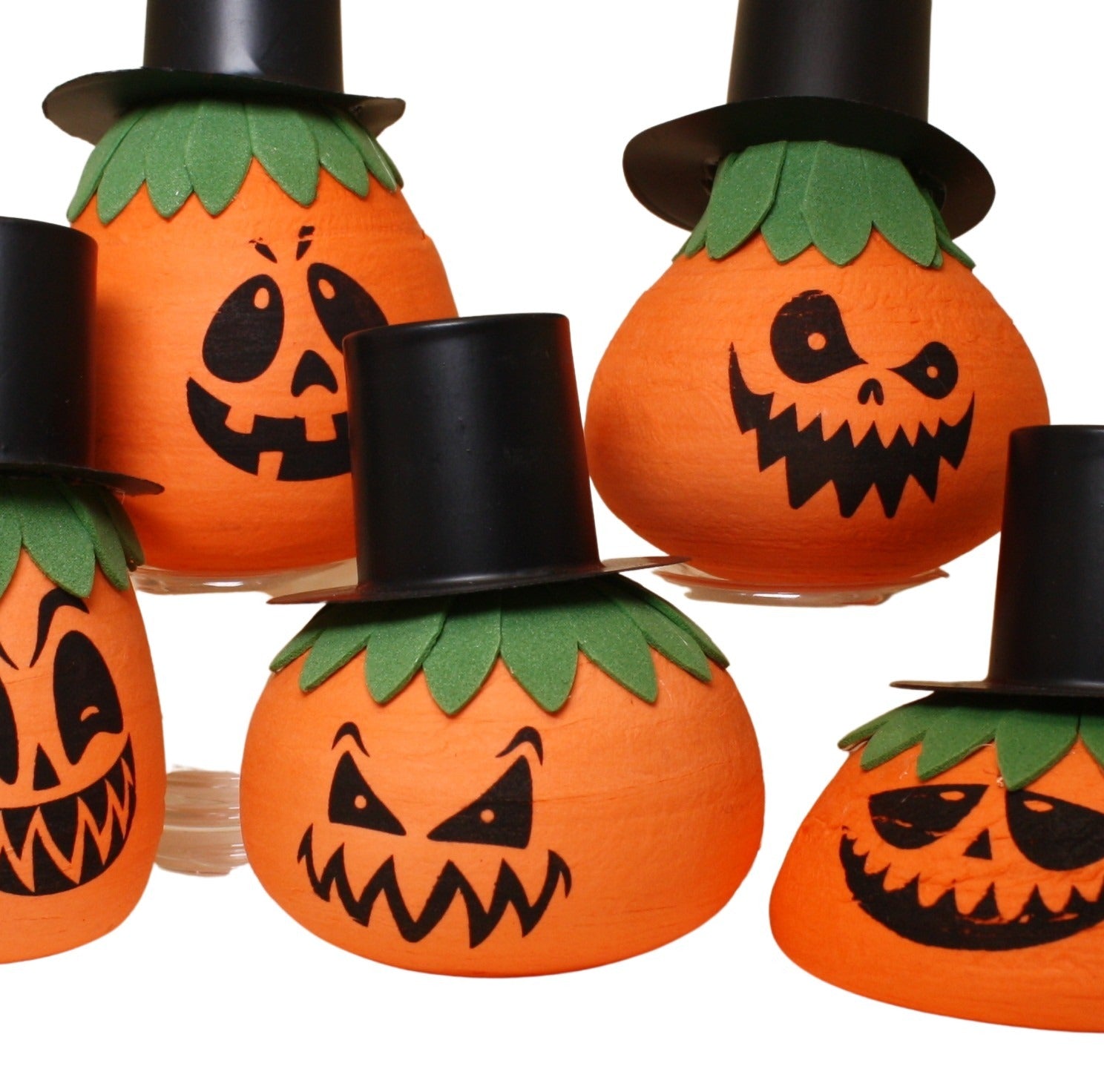 Halloween Jack-O-Lanterns - Decorated Spun Cotton  - 218-0165