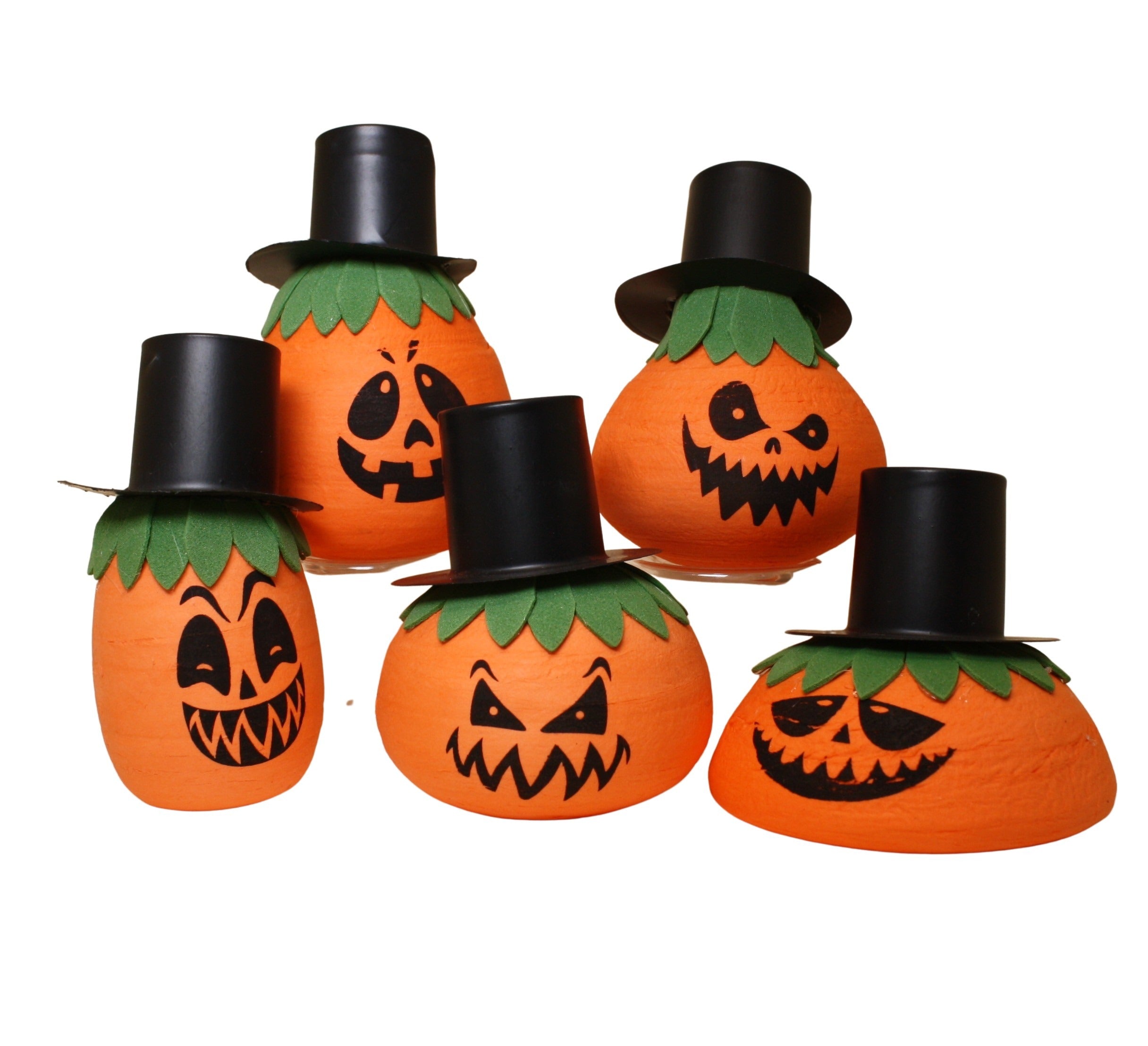 Halloween Jack-O-Lanterns - Decorated Spun Cotton  - 218-0165