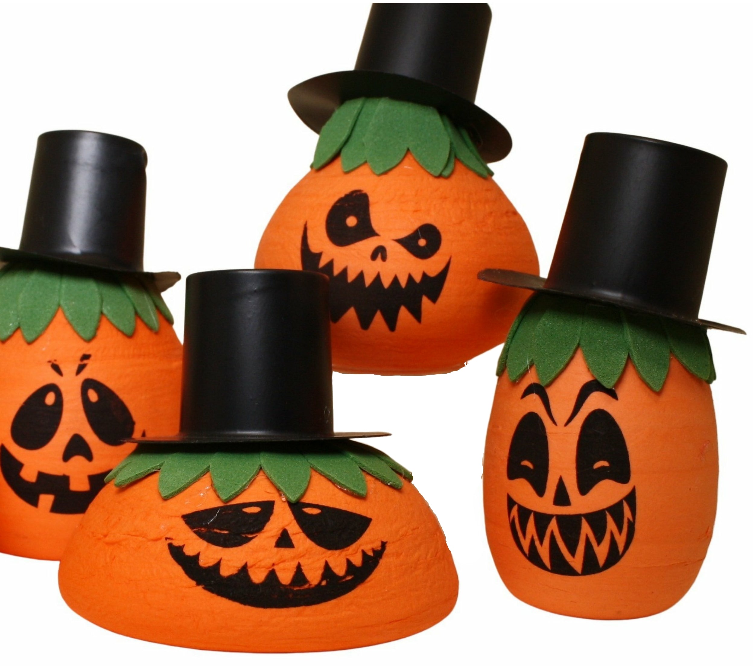 Halloween Jack-O-Lanterns - Decorated Spun Cotton  - 218-0165