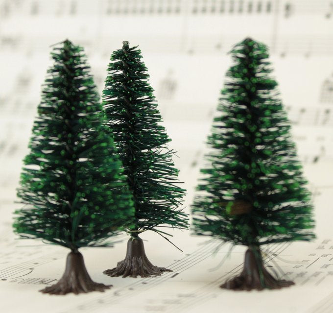 Bottle Brush Trees - 2"- 4 Pcs Set -  (218-0256)