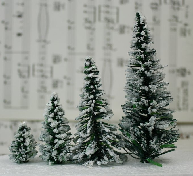 Snowy Evergreen Tree - 1" - Set of 5 - 218-0401