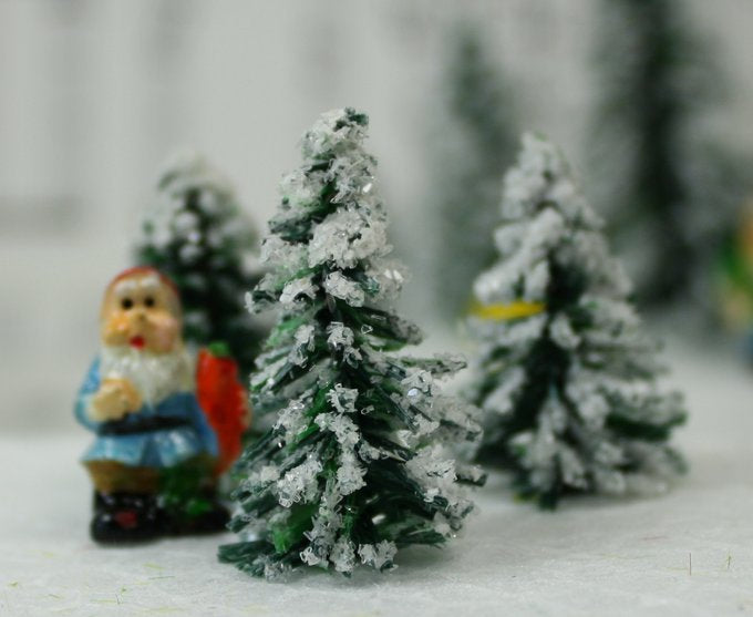 Snowy Evergreen Tree - 1" - Set of 5 - 218-0401