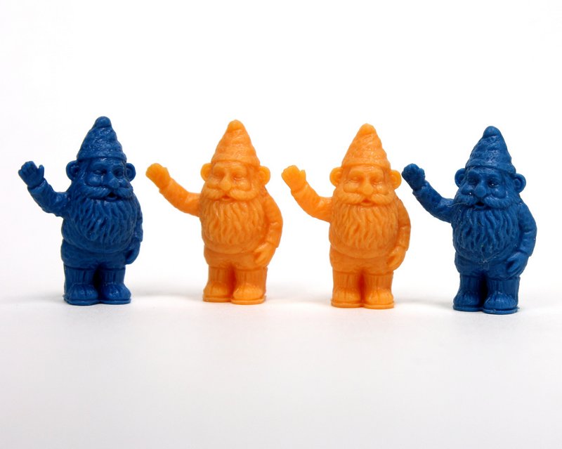 Gnomes 1" Tall - 2 Blue - 2 Orange - Set of 4 - 234-0169