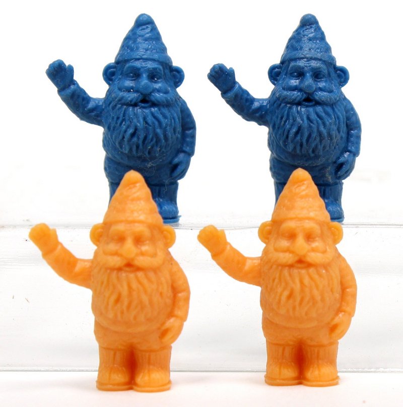 Gnomes 1" Tall - 2 Blue - 2 Orange - Set of 4 - 234-0169