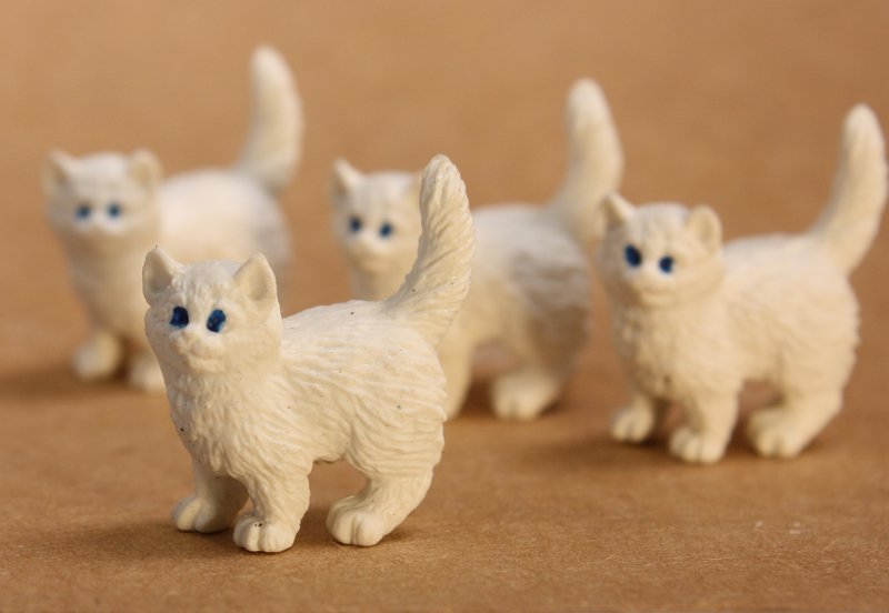 Cats - Realistic White Kittys - Set of 4 - 234-9622