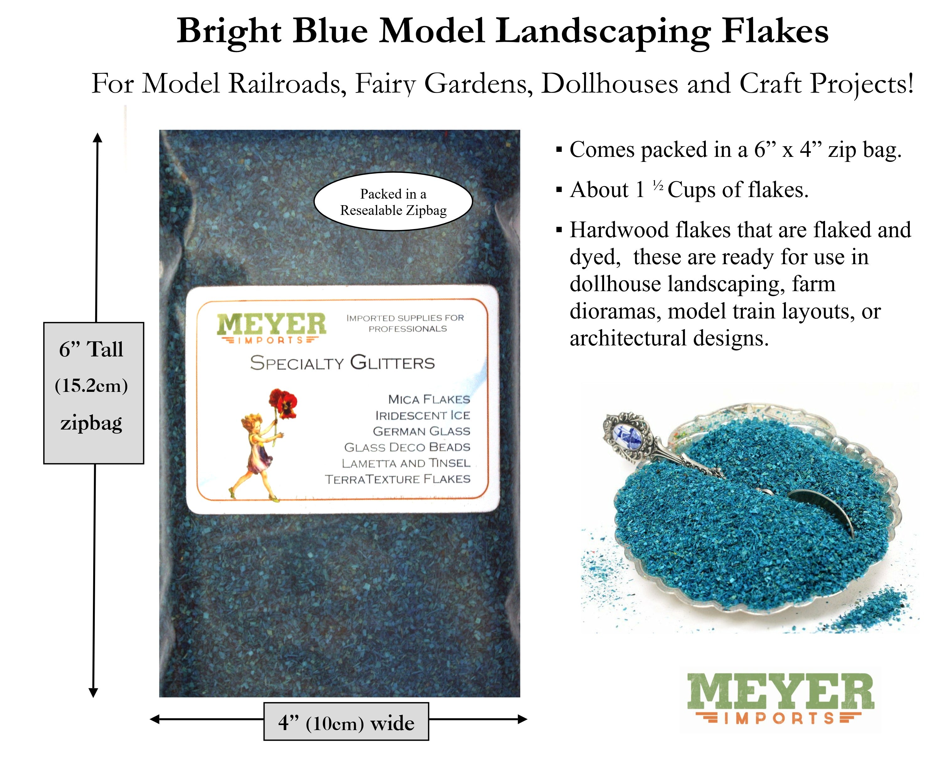 Blue Real Wood Model Scenery Flakes - 2oz Zipbag - 311-0746