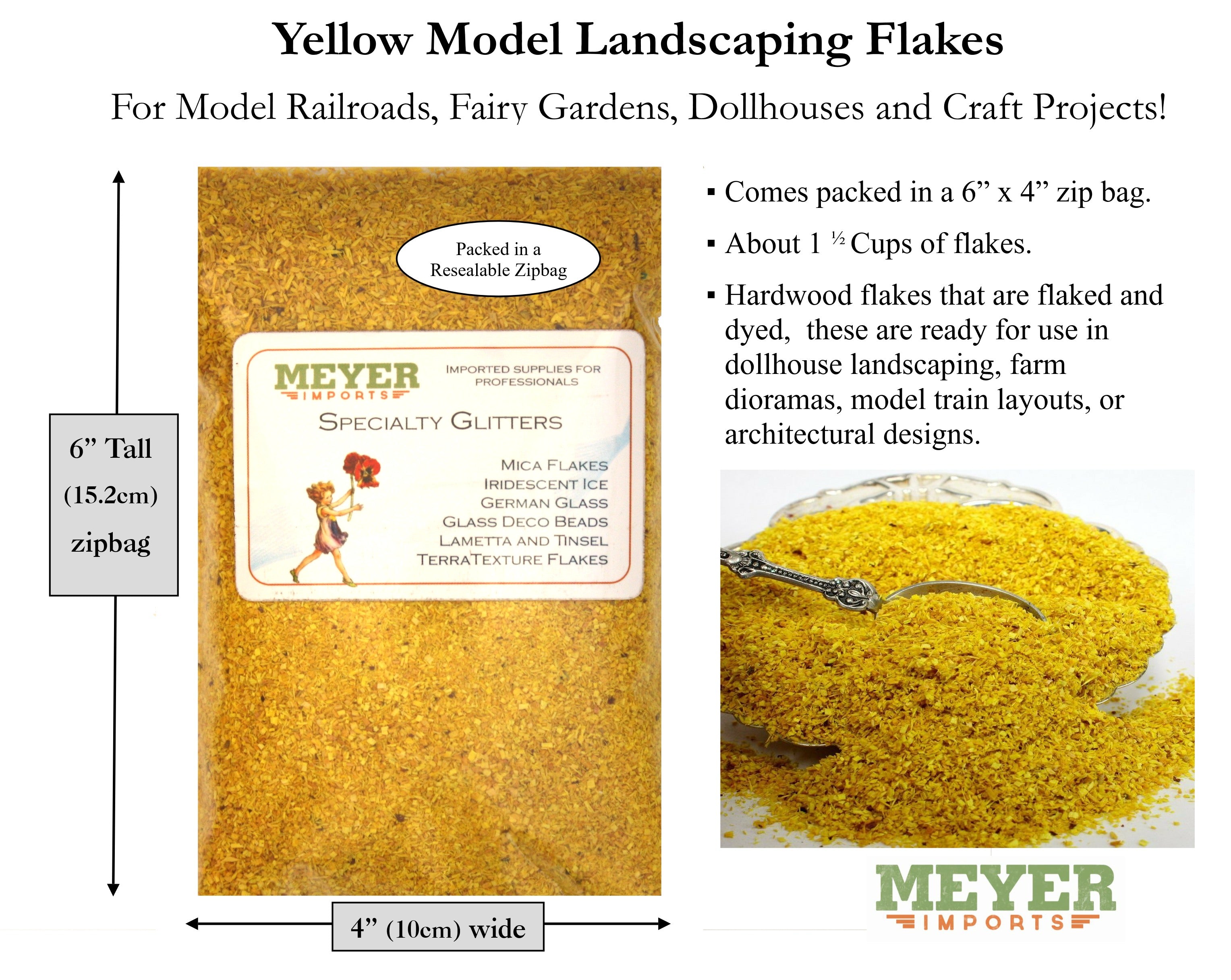 Yellow Model Wood Scenery Flakes - 2oz Zipbag - 311-0749