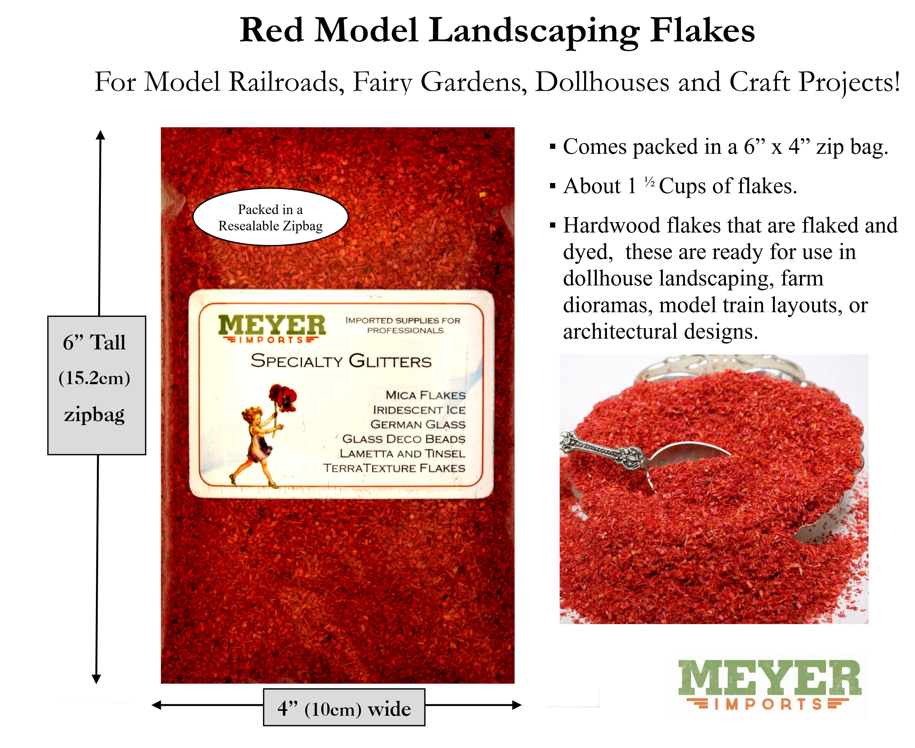 Red Model Wood Scenery Flakes - 2oz Zipbag - 311-0750