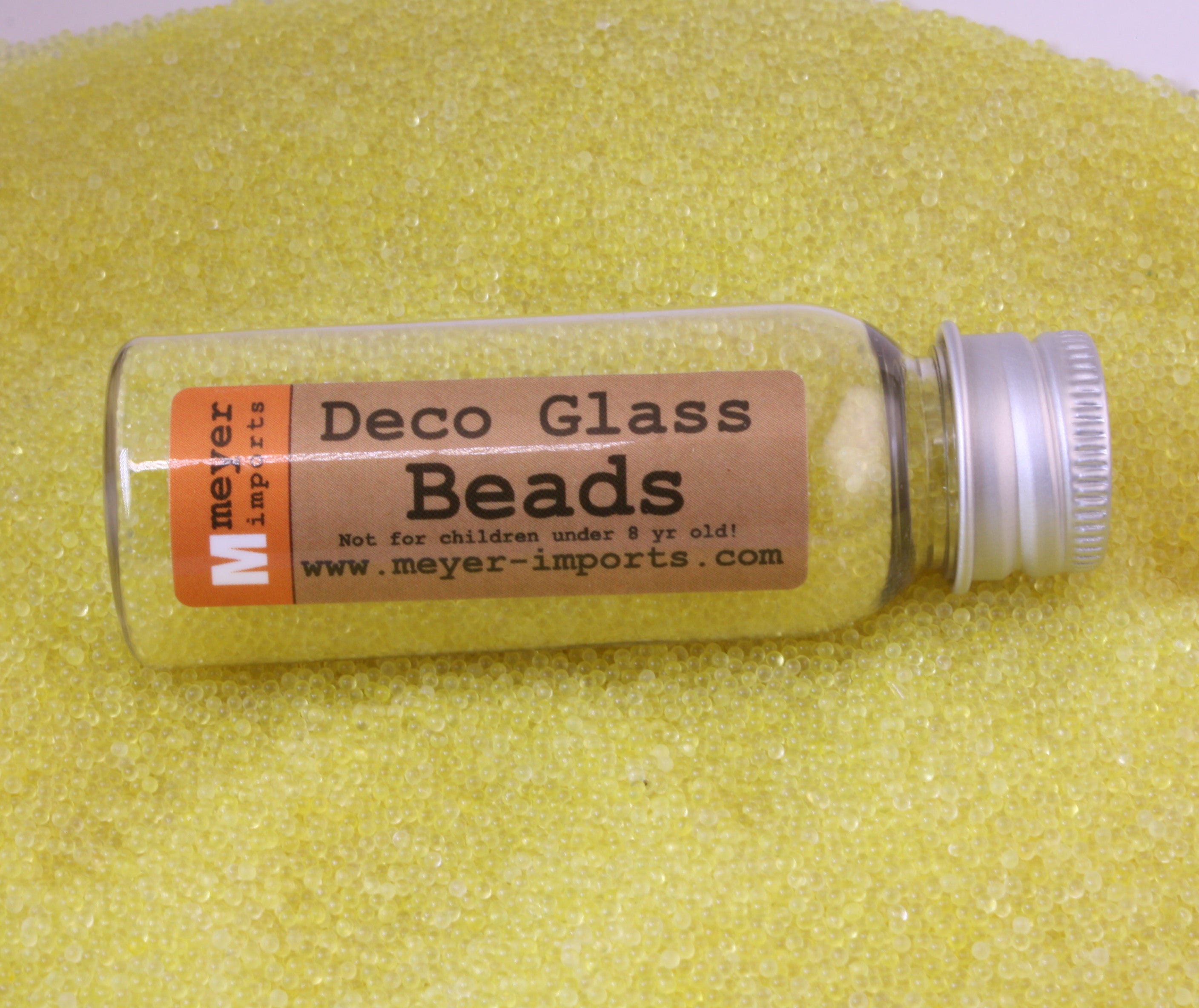 Yellow - Clear Yellow Glass Deco Beads (311-3023)