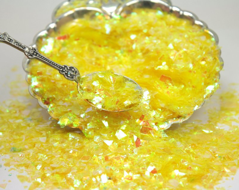 Bright Yellow - Iridescent Ice Flakes - 311-4355