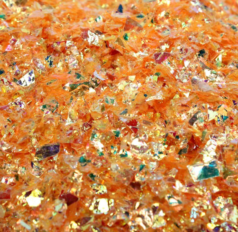 Orange - Golden Orange - Iridescent Ice Flakes - 311-4373