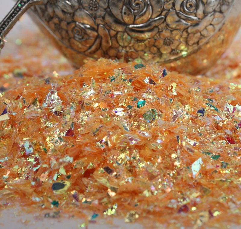 Orange - Golden Orange - Iridescent Ice Flakes - 311-4373