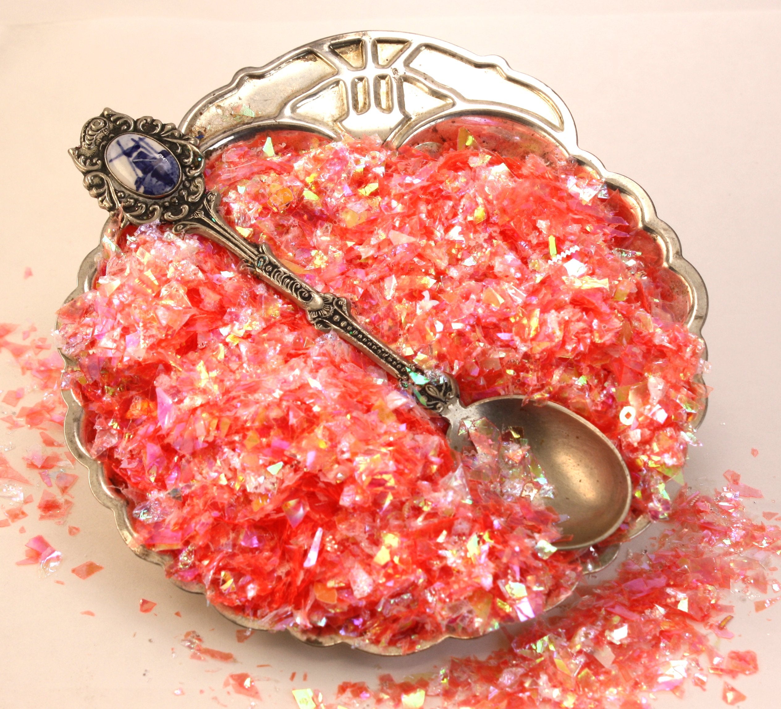 Pink - Salmon Pink - Iridescent Ice Flakes - 311-4397