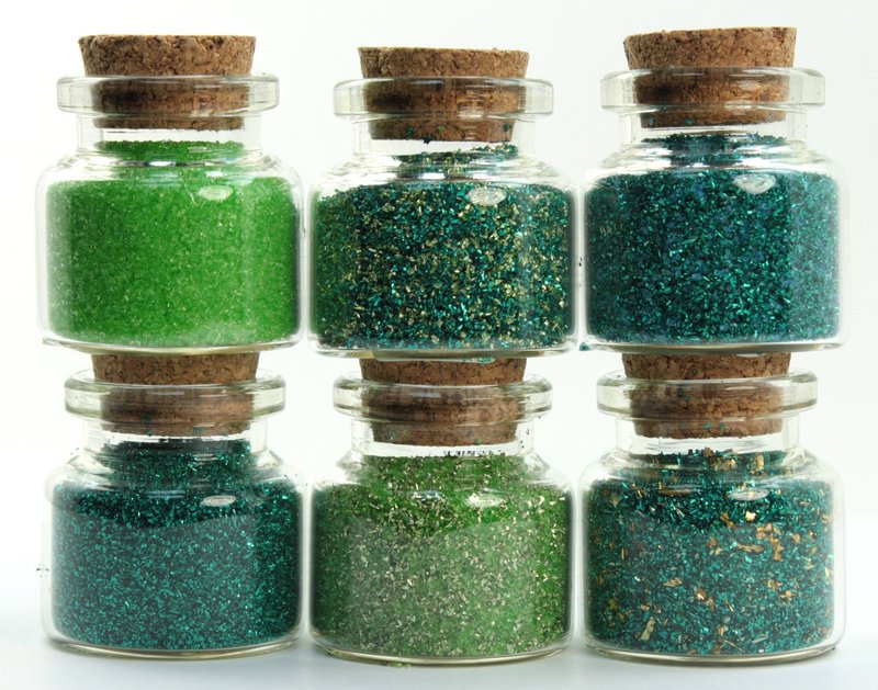 Green Medleys Set  of Corked Jars - 311-M-0603