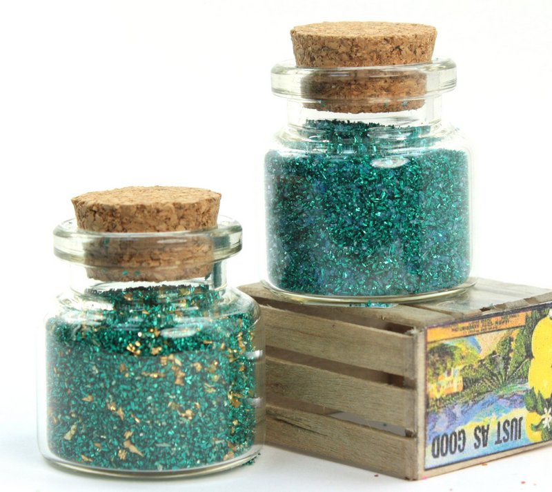 Green Medleys Set  of Corked Jars - 311-M-0603