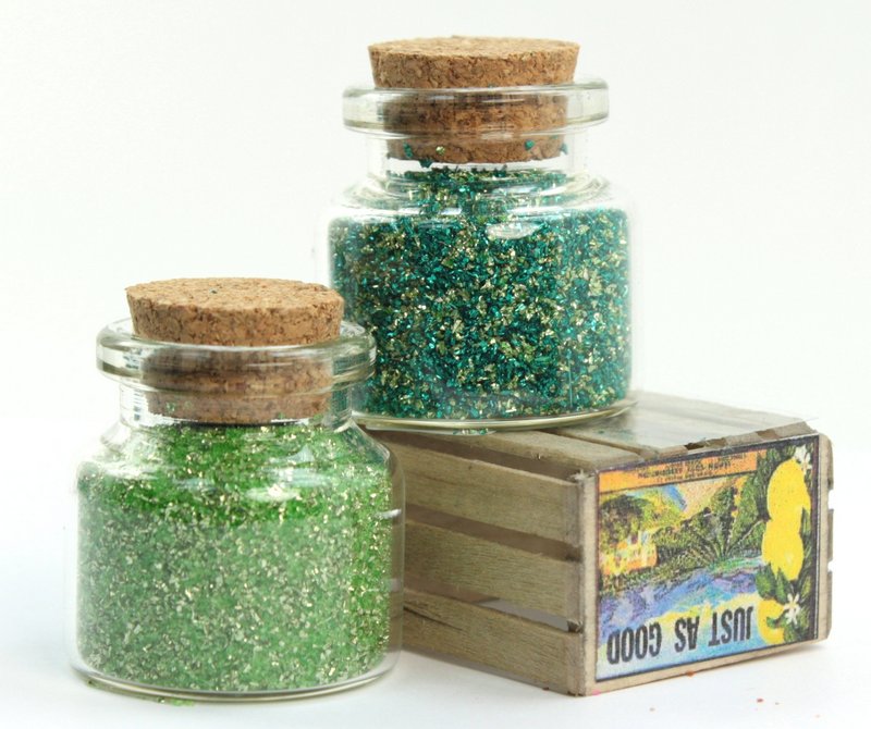 Green Medleys Set  of Corked Jars - 311-M-0603