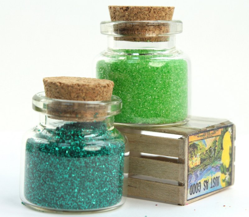 Green Medleys Set  of Corked Jars - 311-M-0603